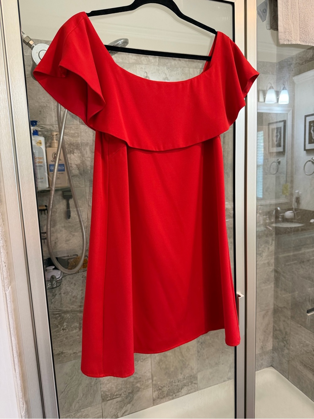 Sugarlips Red One-Shoulder Ruffle Mini Dress - Picture 2 of 5